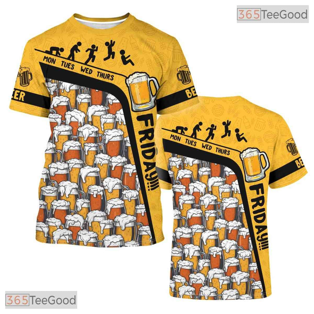 Yellow Oktoberfest Beer Novelty Costume 3D Printed Casual Unisex Tee Shirt Tops