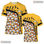 Yellow Oktoberfest Beer Novelty Costume 3D Printed Casual Unisex Tee Shirt Tops