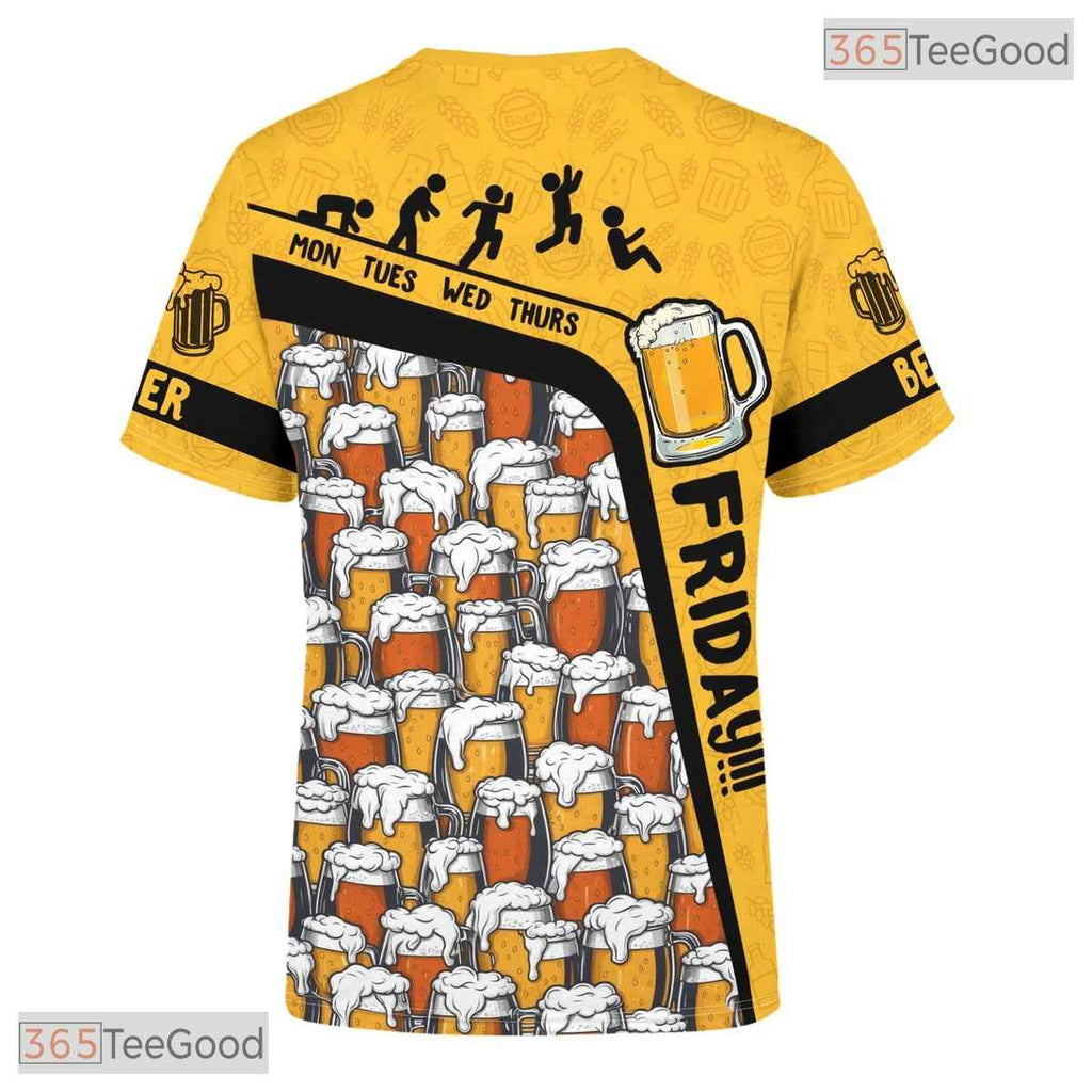 Yellow Oktoberfest Beer Novelty Costume 3D Printed Casual Unisex Tee Shirt Tops