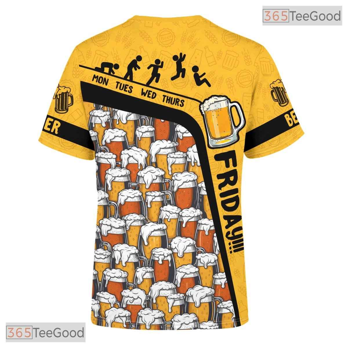 Yellow Oktoberfest Beer Novelty Costume 3D Printed Casual Unisex Tee Shirt Tops
