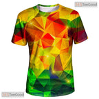 Glowing Yellow Diamond Geometric Graphic 3D Printed Casual Unisex T-Shirt Tops
