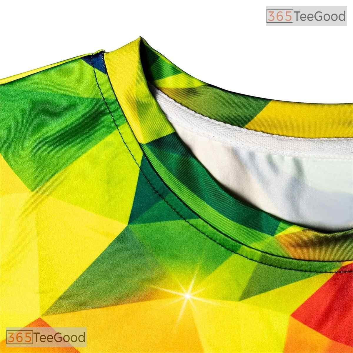 Glowing Yellow Diamond Geometric Graphic 3D Printed Casual Unisex T-Shirt Tops