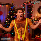 Yellow Fake Hairy Chest Funny Costume 3D Graphic Printed Casual Unisex Tee Shirt