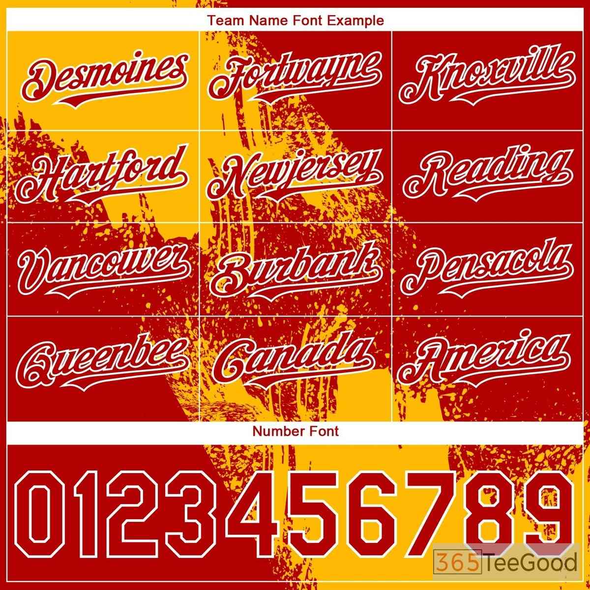 Yellow Red Custom Baseball Jersey Tee - Personalized Stitched Name & Number for Men & Women