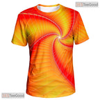 Golden Yellow Spin Abstract Graphic 3D Printed Casual Unisex T-Shirt Styles