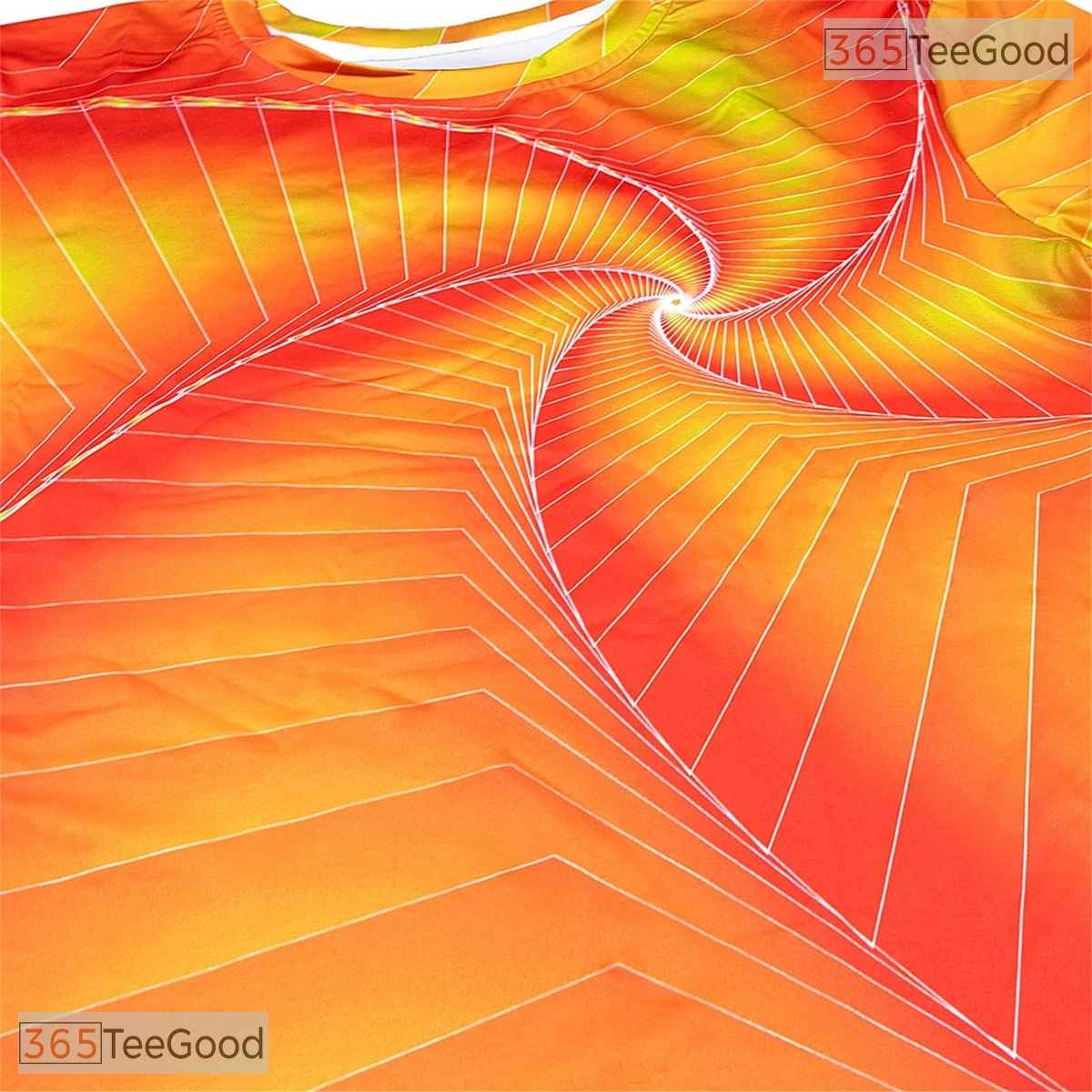 Vibrant Yellow Spin Abstract Graphic 3D Printed Casual Unisex T-Shirt Styles