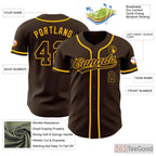 Yellow & Brown Baseball Jersey Tee for Men & Women - Personalize Your Custom Style