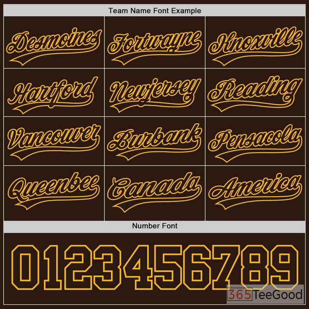 Yellow & Brown Baseball Jersey Tee for Men & Women - Personalize Your Custom Style