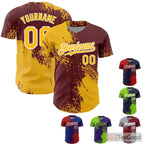 Yellow & Burgundy Baseball Jersey Tee for Men & Women - Your Stitched Design