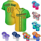 Yellow & Green Custom Baseball Jersey Shirt Personalized Unisex Sports Fan Uniforms