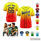 Yellow & Orange Baseball Jersey Tee for Men & Women - Personalize Your Stitched Game Day Look