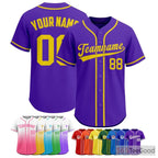 Yellow & Purple Baseball Jersey Tee for Men & Women - A Modern Sportswear Essential