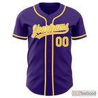Yellow & Purple Baseball Jersey Tee for Men & Women - Create Your Unique Style