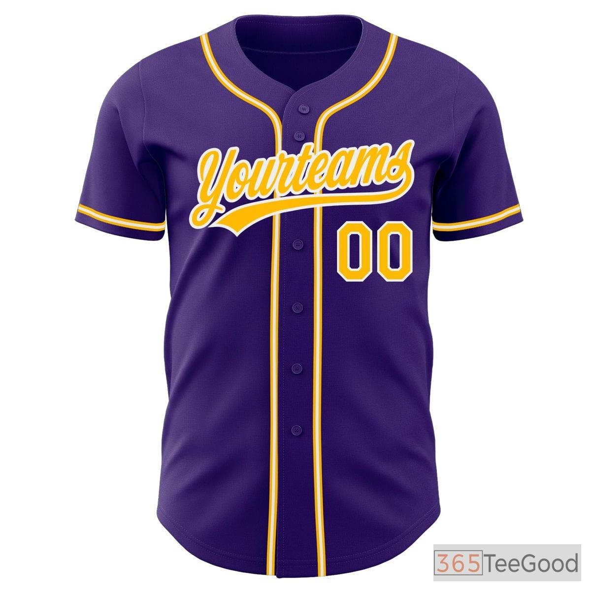 Yellow & Purple Baseball Jersey Tee for Men & Women - Create Your Unique Style