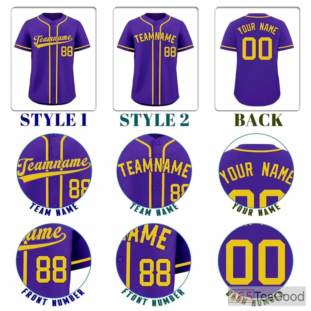 Yellow & Purple Baseball Jersey Tee for Men & Women - A Modern Sportswear Essential