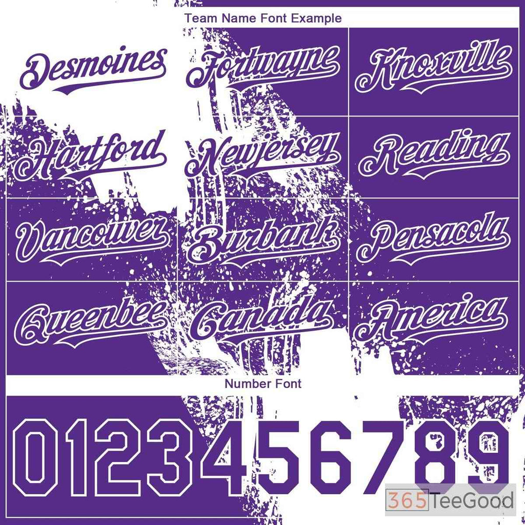 Yellow & Purple Baseball Jersey Tee - Custom Stitched Name & Number
