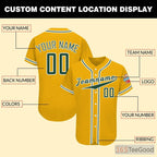 Yellow & Purple Custom Baseball Jersey Tee Personalized Unisex Button Down Team Shirt