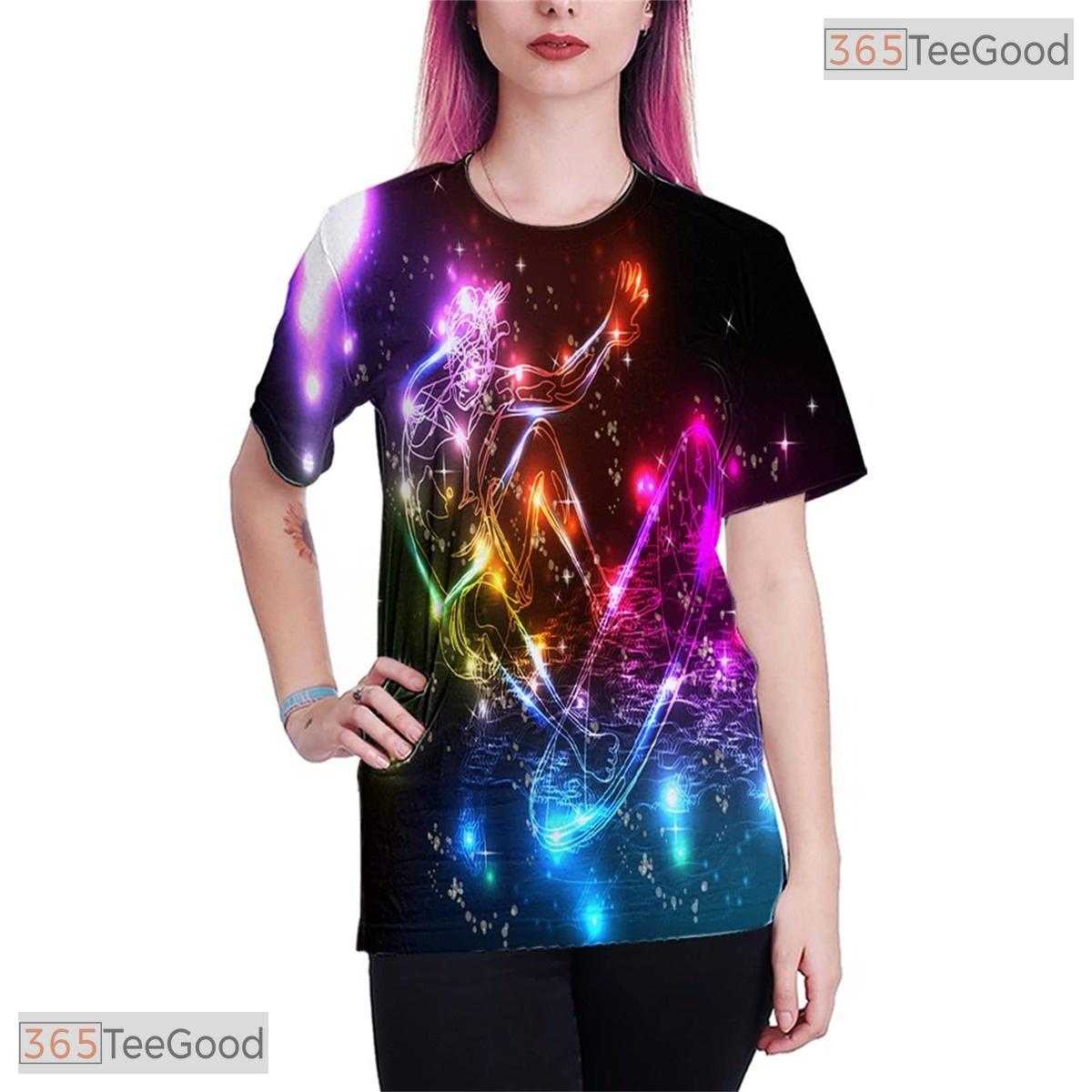 Bright Yellow Geometric Optical Illusion 3D Printed Casual Unisex T-Shirt Top