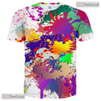 Vibrant Multi Color Abstract Graphic 3D Printed Casual Unisex Tee Shirt Styles
