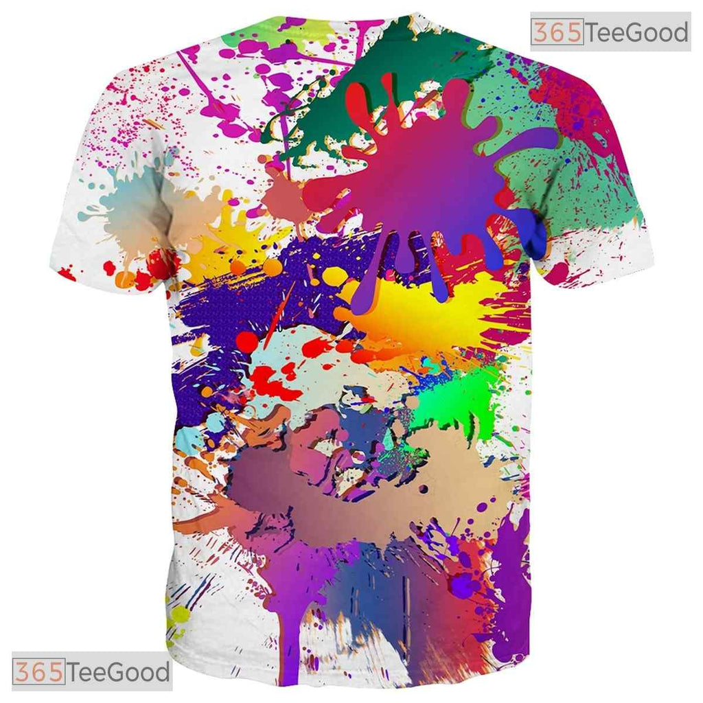 Vibrant Multi Color Abstract Graphic 3D Printed Casual Unisex Tee Shirt Styles