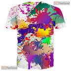Vibrant Multi Color Abstract Graphic 3D Printed Casual Unisex Tee Shirt Styles