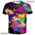 Bright Colorful Splash Graphic Design 3D Printed Casual Unisex T-Shirt Apparel