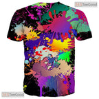 Bright Colorful Splash Graphic Design 3D Printed Casual Unisex T-Shirt Apparel