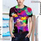 Bright Colorful Splash Graphic Design 3D Printed Casual Unisex T-Shirt Apparel