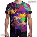 Bright Colorful Splash Graphic Design 3D Printed Casual Unisex T-Shirt Apparel