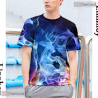 Vibrant Purple Abstract Graphic Novelty 3D Printed Casual Unisex T-Shirt Tops