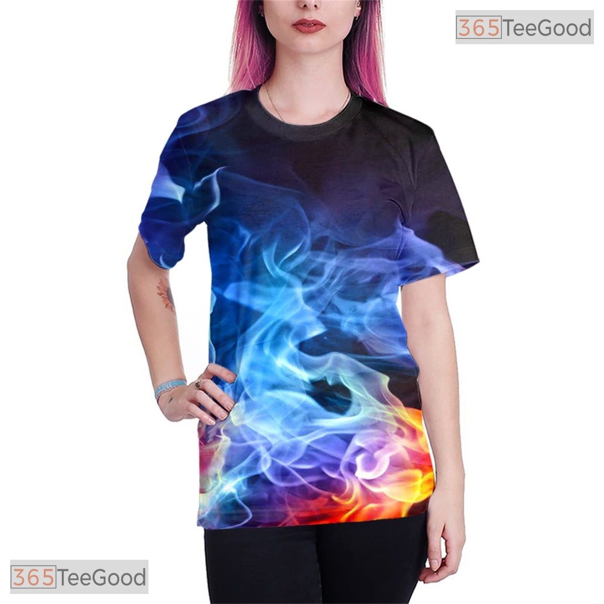 Vibrant Purple Abstract Graphic Novelty 3D Printed Casual Unisex T-Shirt Tops