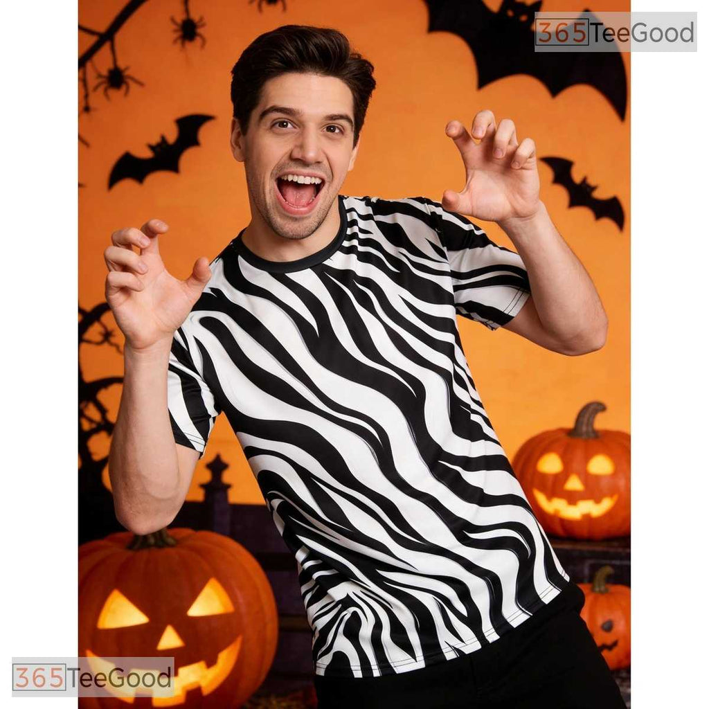 Wild Zebra Animal Print Costume Novelty Graphic 3D Printed Casual Unisex Tee Shirt