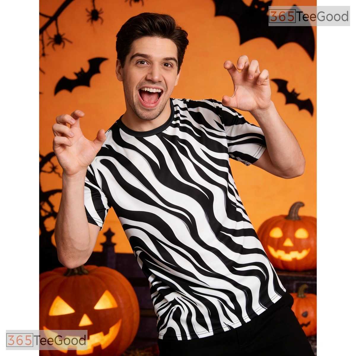 Wild Zebra Animal Print Costume Novelty Graphic 3D Printed Casual Unisex Tee Shirt