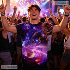 Deep Space Cosmic Galaxy Graphic Art 3D Printed Casual Unisex Short Sleeve Tee