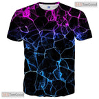 Modern Blue Abstract Graphic Art 3D Printed Casual Unisex Short Sleeve Tee Top