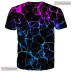 Modern Blue Abstract Graphic Art 3D Printed Casual Unisex Short Sleeve Tee Top