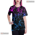 Modern Blue Abstract Graphic Art 3D Printed Casual Unisex Short Sleeve Tee Top